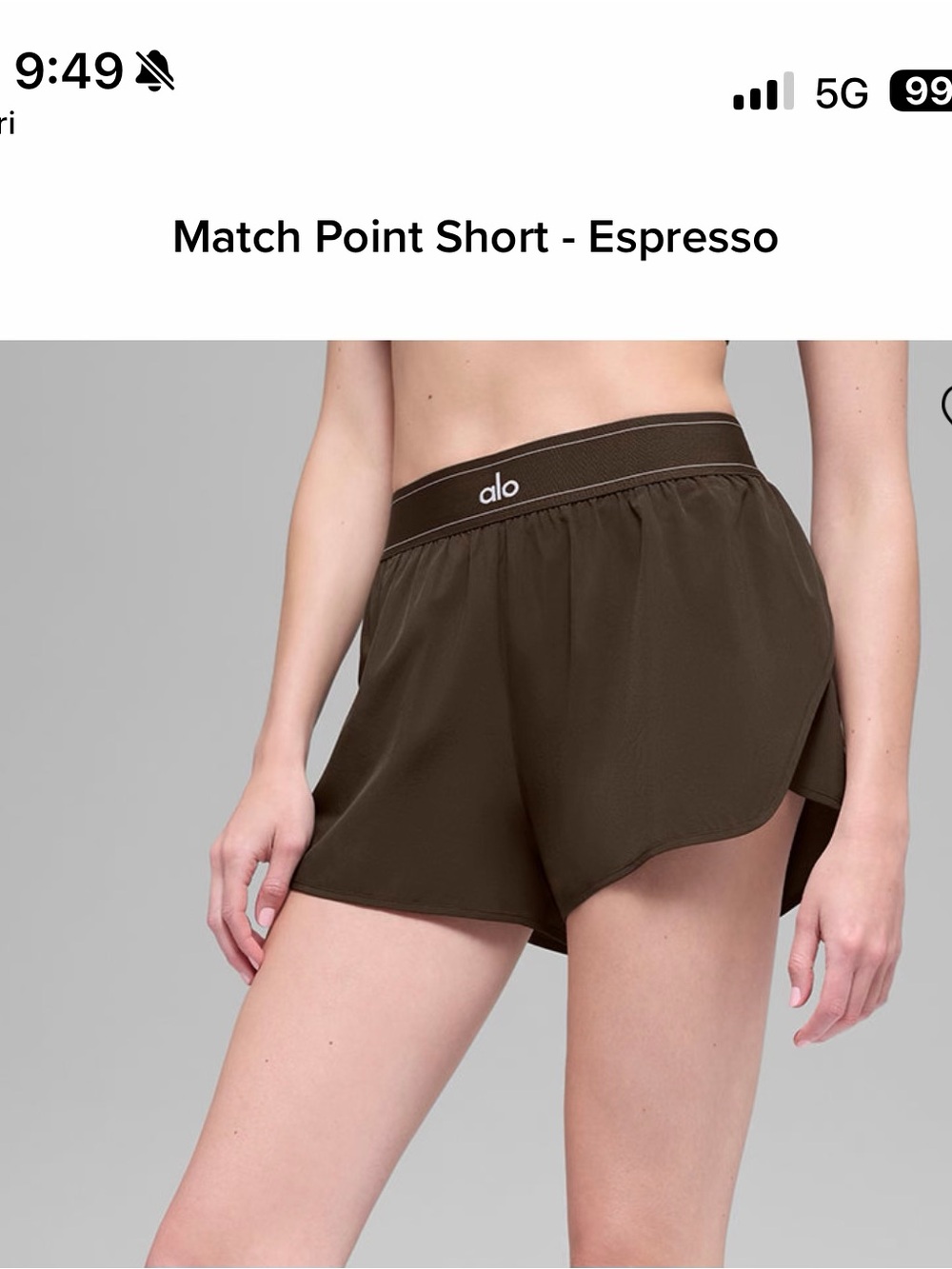 ALO Yoga Match Point Short - Espresso Brown